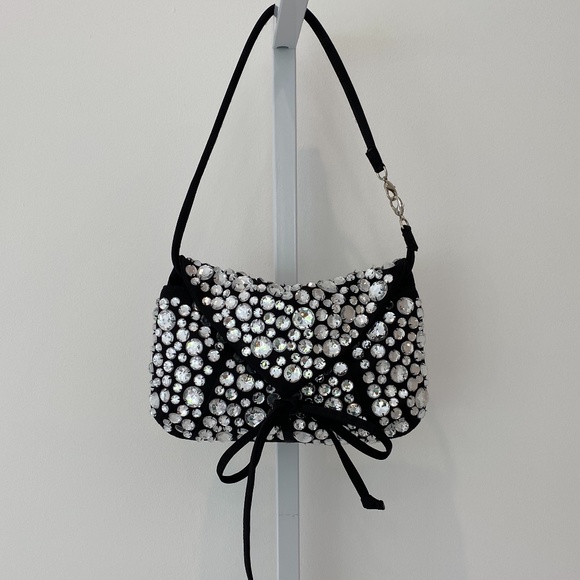 SONIA RYKIEL PARIS BLACK CRYSTAL CONVERTIBLE CLUTH - Picture 11 of 16